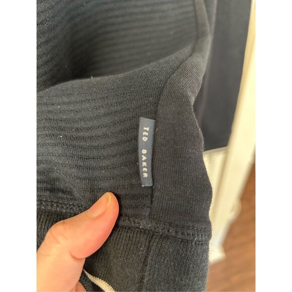 Ted Baker Sepal Textured Crewneck Sweater Navy Blue, Sz 4 / US Medium, MP $195 - Picture 3 of 12